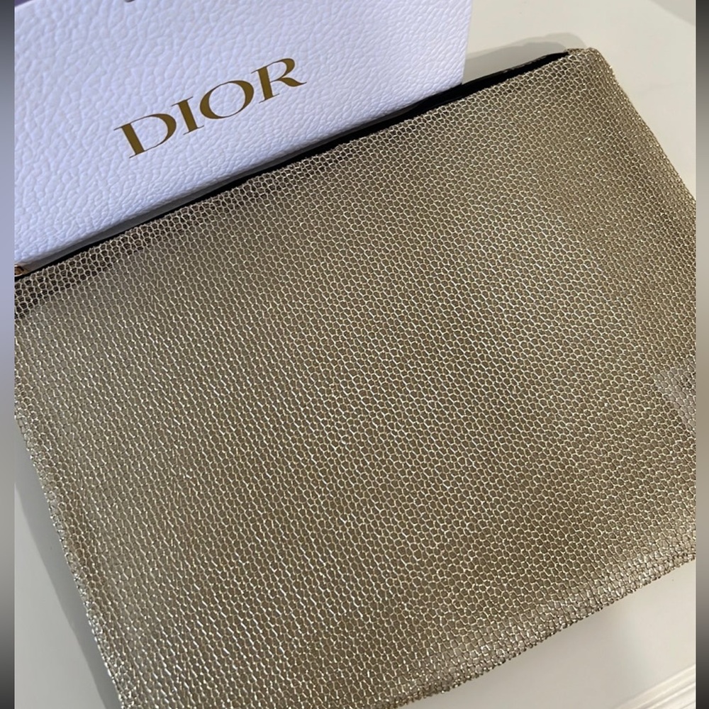 COPY - COPY - Brand new! Elegant Dior J’Adore Gold Mesh Trousse Beauty Pouch